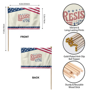 Resist Like Its 1776 Patriotic Handheld Flag Vintage Distressed Political Satire Graphic TS02 Print Your Wear