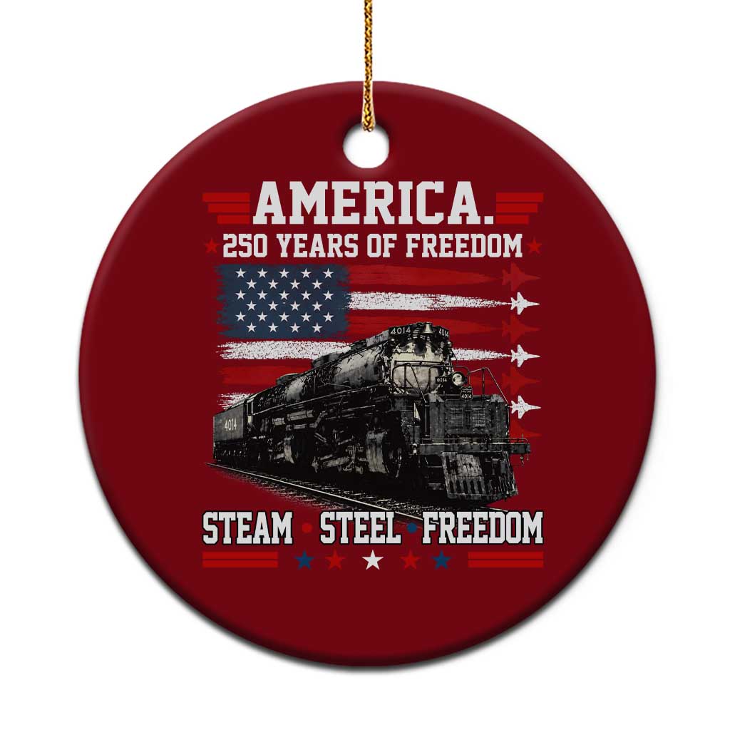 Steam Steel Freedom Stainless American Spirit Ceramic Ornament 250 Years USA Railroad Legend Patriotic Military Jet Flyover Graphic TS02 1pc Red Print Your Wear