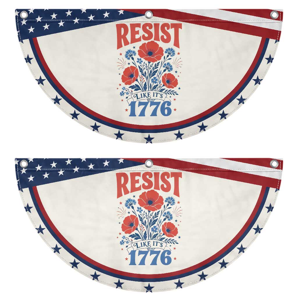 Resist Like Its 1776 Folk Art Floral Botanical Graphic Patriotic Fan Flag Statement Political Satire TS02 2pcs pack Classic Beige Print Your Wear