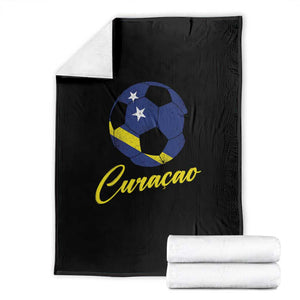 Curaçao Soccer Fans Distressed Flag Throw Blanket Football Heritage Pride Support TS02 Black Print Your Wear