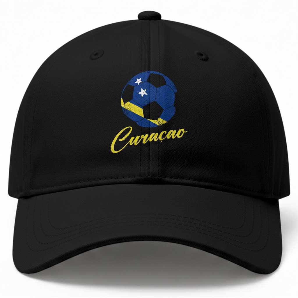 Curaçao Soccer Fans Distressed Flag Baseball Cap Football Heritage Pride Support TS02 Print Your Wear