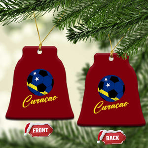 Curaçao Soccer Fans Distressed Flag Ceramic Ornament Football Heritage Pride Support TS02 Print Your Wear