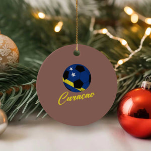 Curaçao Soccer Fans Distressed Flag Ceramic Ornament Football Heritage Pride Support TS02 1pc Mocha Print Your Wear