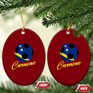 Curaçao Soccer Fans Distressed Flag Ceramic Ornament Football Heritage Pride Support TS02 Print Your Wear