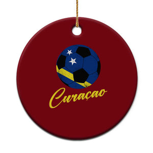 Curaçao Soccer Fans Distressed Flag Ceramic Ornament Football Heritage Pride Support TS02 1pc Red Print Your Wear
