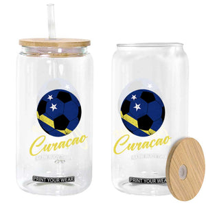 Curaçao Soccer Fans Distressed Flag Glass Can Football Heritage Pride Support TS02 Print Your Wear