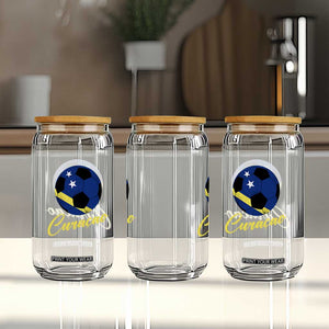 Curaçao Soccer Fans Distressed Flag Glass Can Football Heritage Pride Support TS02 Print Your Wear