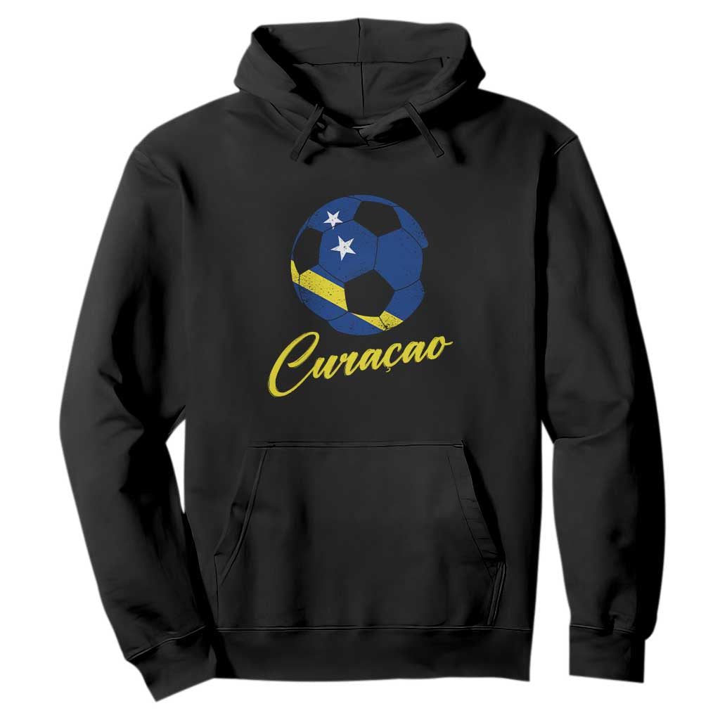 Curaçao Soccer Fans Distressed Flag Hoodie Football Heritage Pride Support TS02 Black Print Your Wear