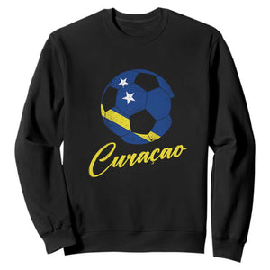 Curaçao Soccer Fans Distressed Flag Sweatshirt Football Heritage Pride Support TS02 Black Print Your Wear
