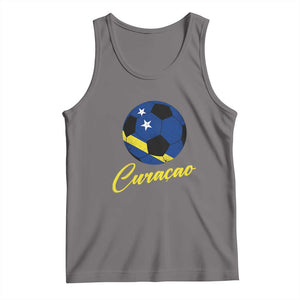 Curaçao Soccer Fans Distressed Flag Tank Top Football Heritage Pride Support TS02 Deep Heather Print Your Wear