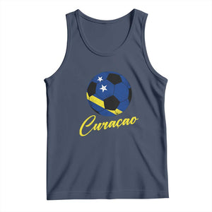 Curaçao Soccer Fans Distressed Flag Tank Top Football Heritage Pride Support TS02 Navy Print Your Wear