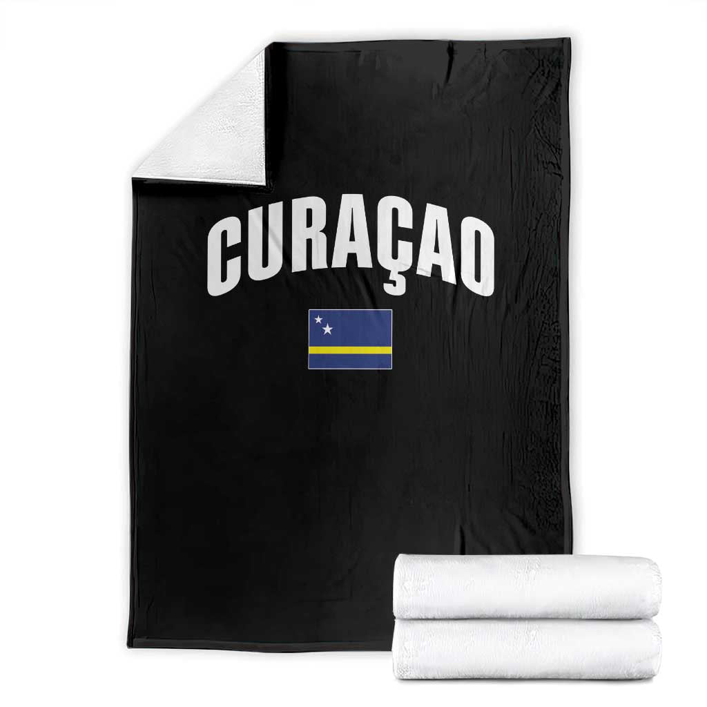 Curaçao National Flag Classic Heritage Throw Blanket Caribbean Pride Souvenir TS02 Black Print Your Wear