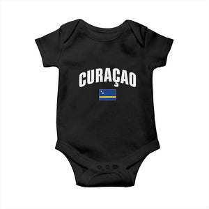 Curaçao National Flag Classic Heritage Baby Onesie Caribbean Pride Souvenir TS02 Black Print Your Wear