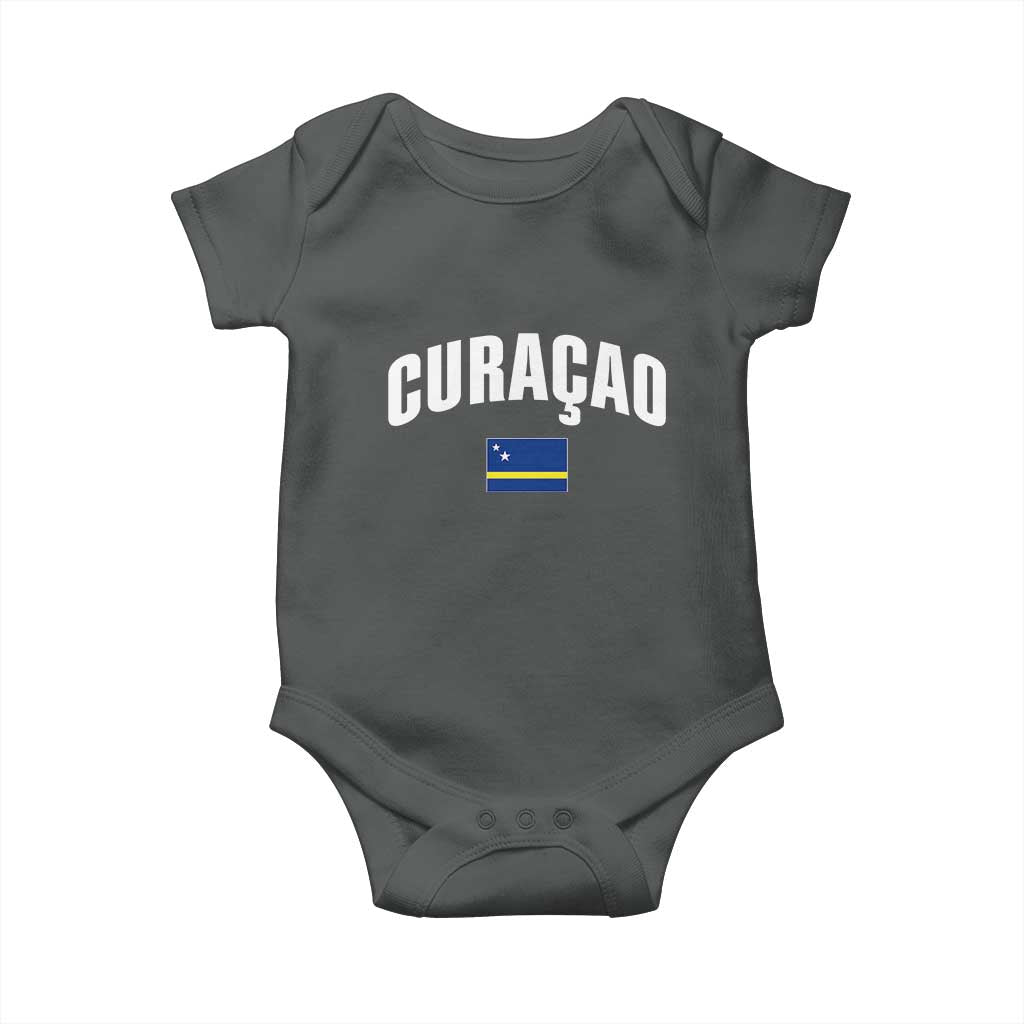 Curaçao National Flag Classic Heritage Baby Onesie Caribbean Pride Souvenir TS02 Dark Heather Print Your Wear