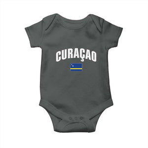 Curaçao National Flag Classic Heritage Baby Onesie Caribbean Pride Souvenir TS02 Dark Heather Print Your Wear
