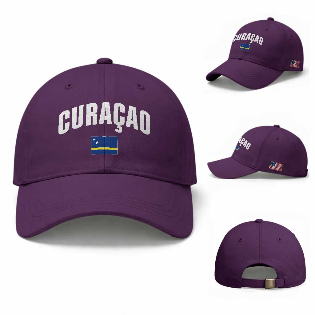 Curaçao National Flag Classic Heritage Baseball Cap Caribbean Pride Souvenir TS02 Baseball Cap Universal Fit Purple Print Your Wear