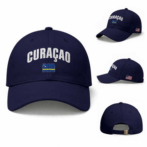 Curaçao National Flag Classic Heritage Baseball Cap Caribbean Pride Souvenir TS02 Baseball Cap Universal Fit Dark Blue Print Your Wear