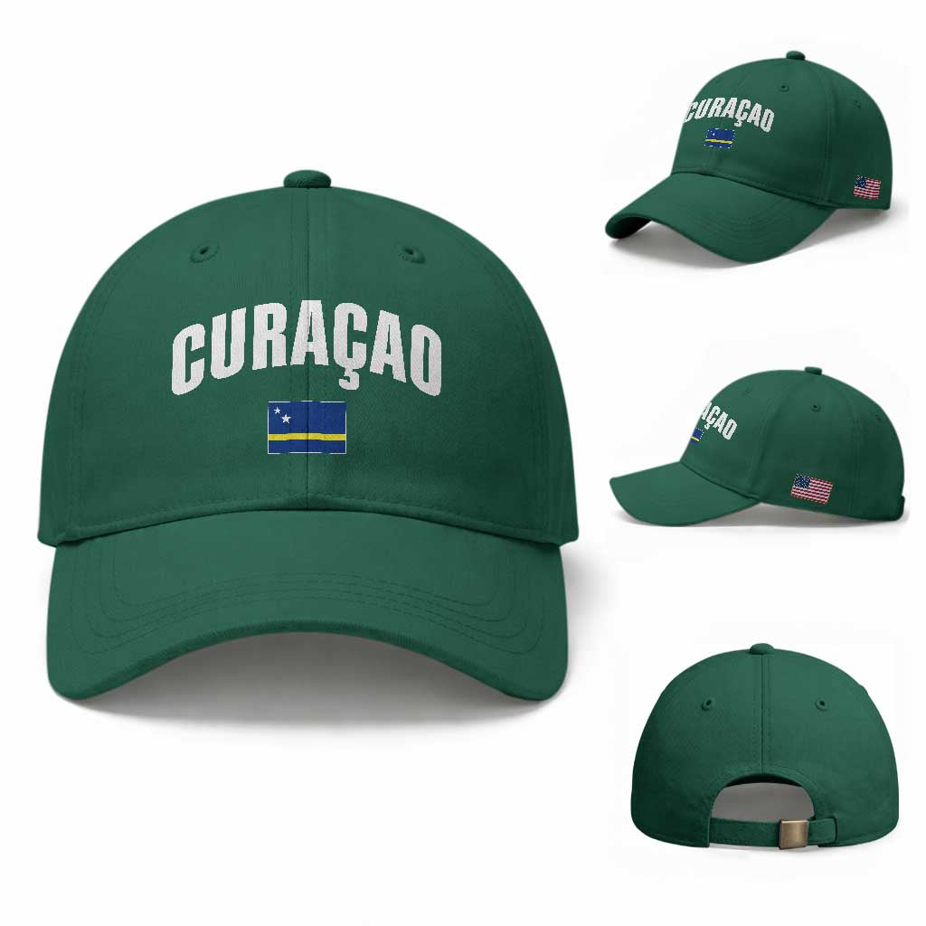 Curaçao National Flag Classic Heritage Baseball Cap Caribbean Pride Souvenir TS02 Baseball Cap Universal Fit Irish Green Print Your Wear