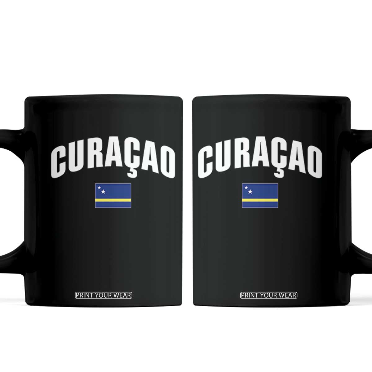 Curaçao National Flag Classic Heritage Coffee Mug Caribbean Pride Souvenir TS02 Black Print Your Wear