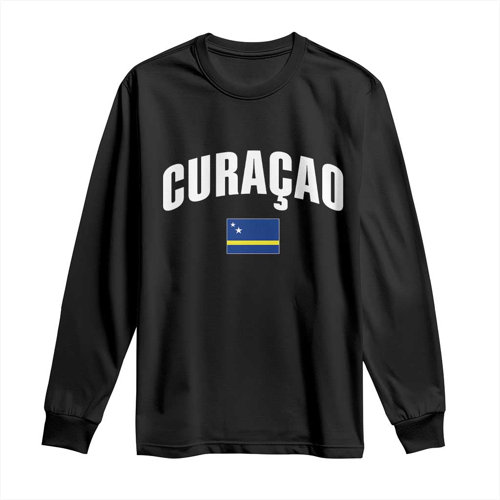 Curaçao National Flag Classic Heritage Long Sleeve Shirt Caribbean Pride Souvenir TS02 Black Print Your Wear