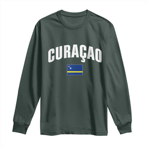 Curaçao National Flag Classic Heritage Long Sleeve Shirt Caribbean Pride Souvenir TS02 Dark Forest Green Print Your Wear