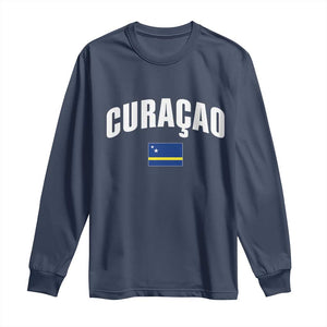 Curaçao National Flag Classic Heritage Long Sleeve Shirt Caribbean Pride Souvenir TS02 Navy Print Your Wear