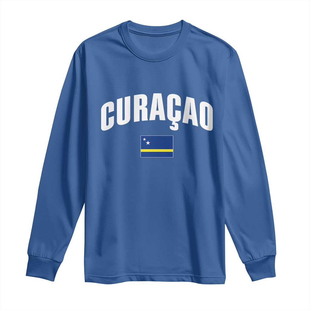 Curaçao National Flag Classic Heritage Long Sleeve Shirt Caribbean Pride Souvenir TS02 Royal Blue Print Your Wear