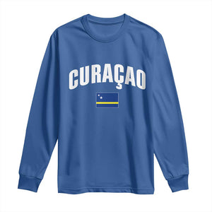 Curaçao National Flag Classic Heritage Long Sleeve Shirt Caribbean Pride Souvenir TS02 Royal Blue Print Your Wear