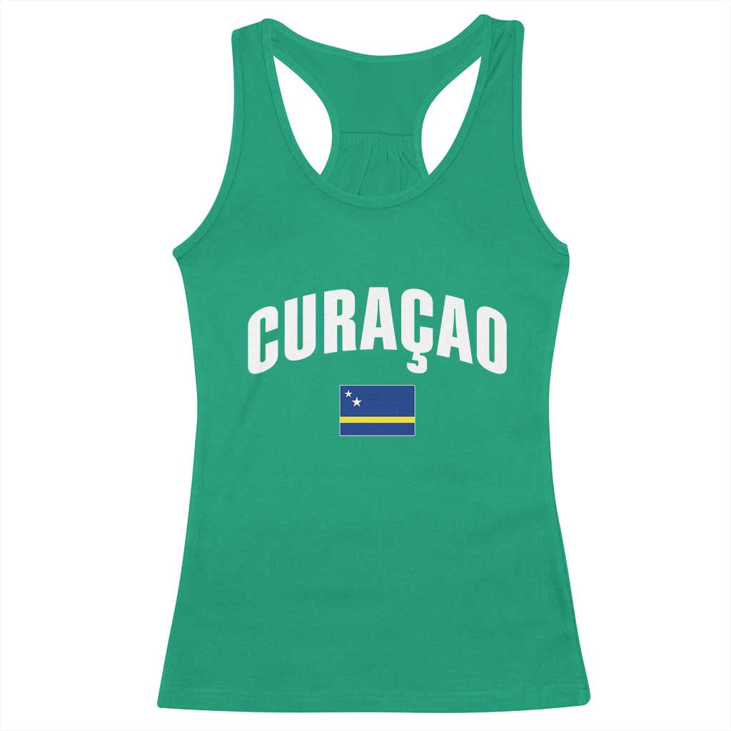 Curaçao National Flag Classic Heritage Racerback Tank Top Caribbean Pride Souvenir TS02 Irish Green Print Your Wear