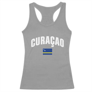 Curaçao National Flag Classic Heritage Racerback Tank Top Caribbean Pride Souvenir TS02 Sport Gray Print Your Wear