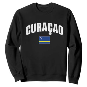 Curaçao National Flag Classic Heritage Sweatshirt Caribbean Pride Souvenir TS02 Black Print Your Wear