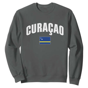 Curaçao National Flag Classic Heritage Sweatshirt Caribbean Pride Souvenir TS02 Dark Heather Print Your Wear