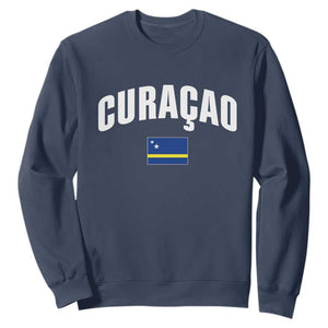 Curaçao National Flag Classic Heritage Sweatshirt Caribbean Pride Souvenir TS02 Navy Print Your Wear