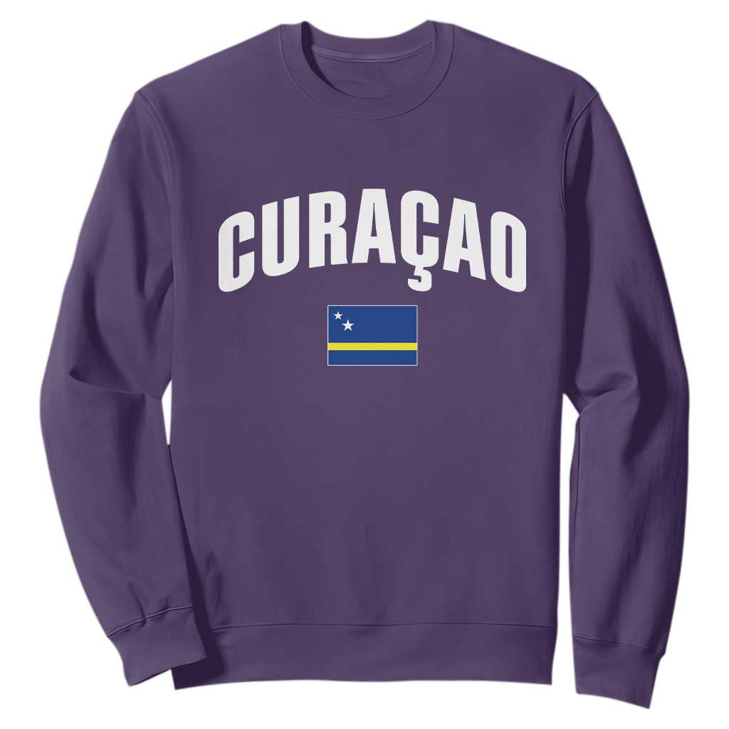Curaçao National Flag Classic Heritage Sweatshirt Caribbean Pride Souvenir TS02 Purple Print Your Wear