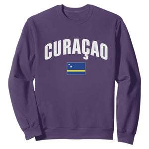 Curaçao National Flag Classic Heritage Sweatshirt Caribbean Pride Souvenir TS02 Purple Print Your Wear
