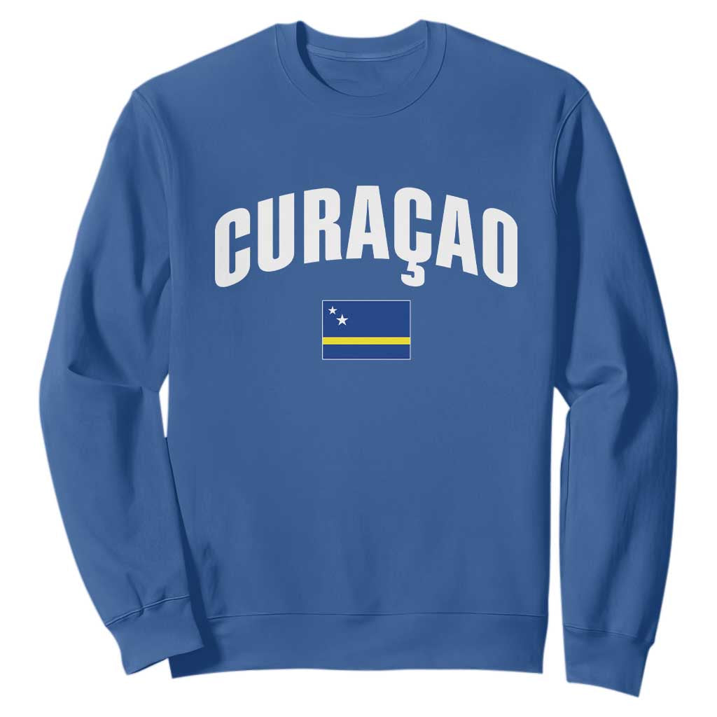 Curaçao National Flag Classic Heritage Sweatshirt Caribbean Pride Souvenir TS02 Royal Blue Print Your Wear