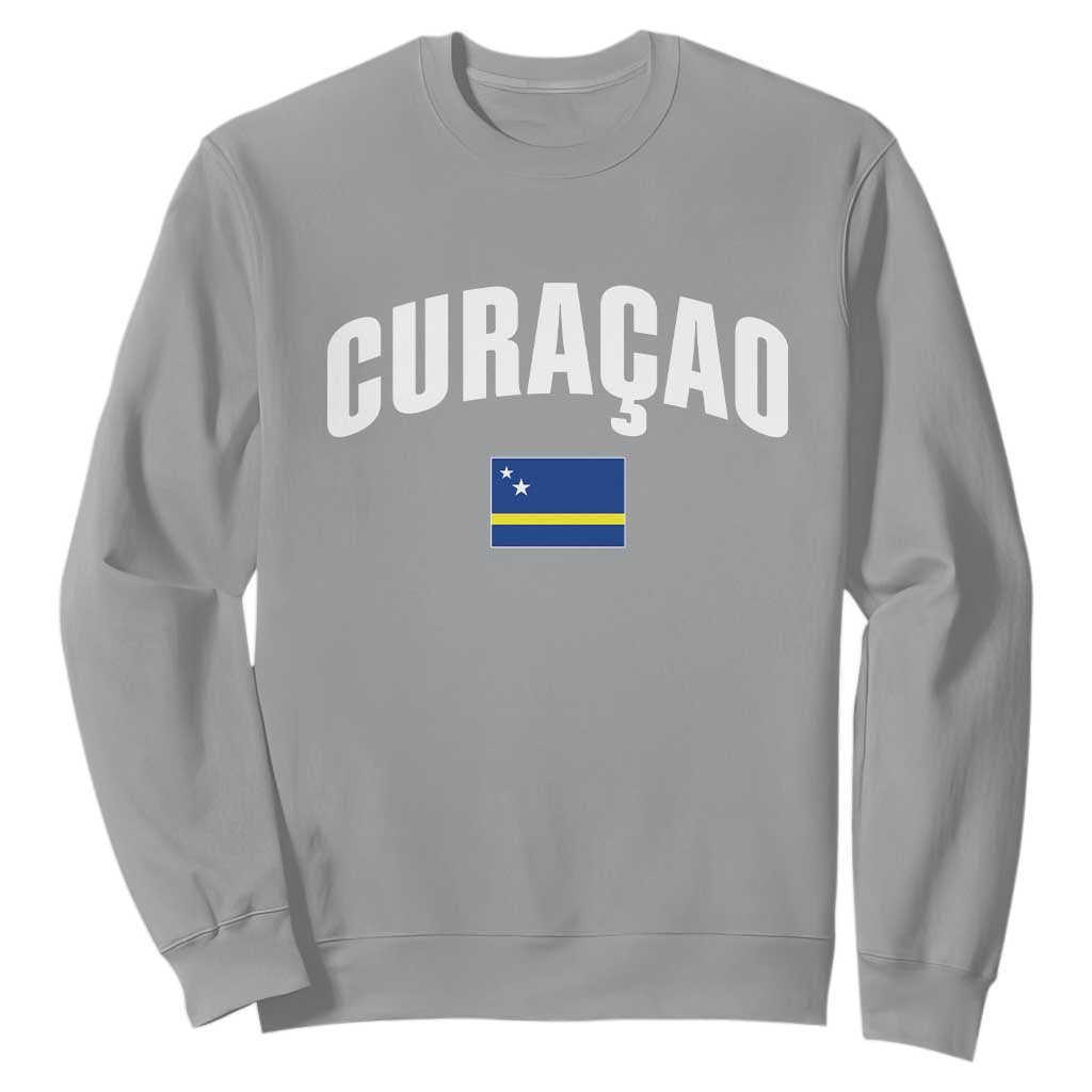 Curaçao National Flag Classic Heritage Sweatshirt Caribbean Pride Souvenir TS02 Sport Gray Print Your Wear