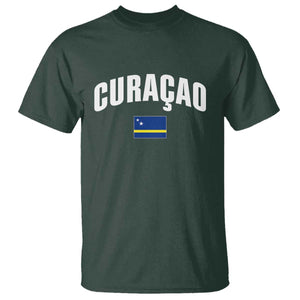 Curaçao National Flag Classic Heritage T Shirt Caribbean Pride Souvenir TS02 Dark Forest Green Print Your Wear