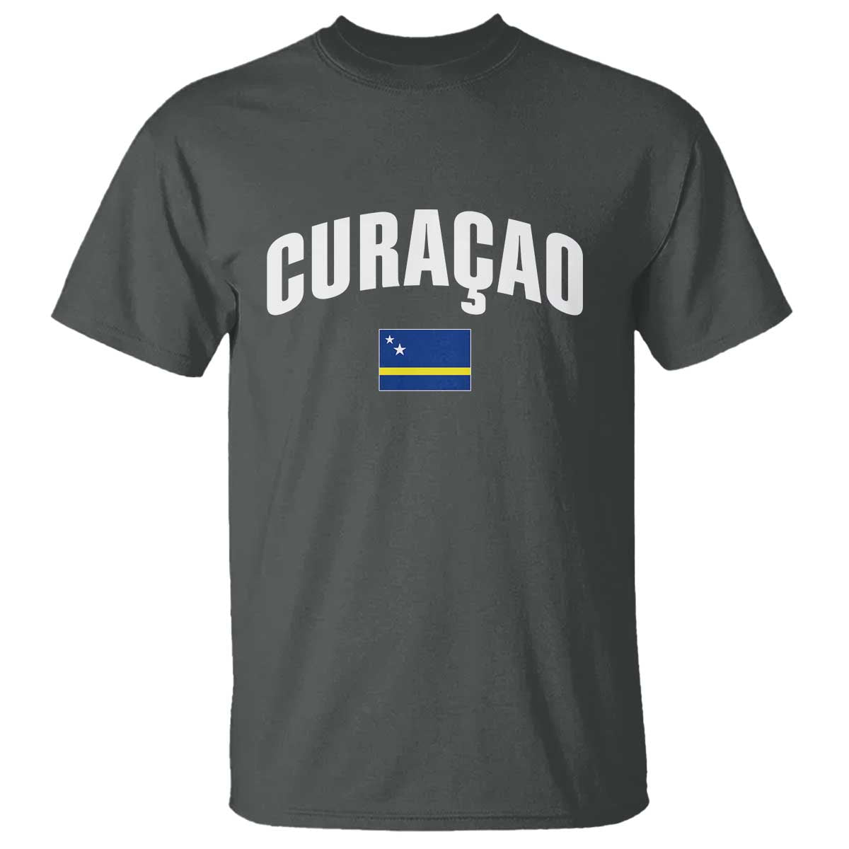 Curaçao National Flag Classic Heritage T Shirt Caribbean Pride Souvenir TS02 Dark Heather Print Your Wear