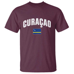 Curaçao National Flag Classic Heritage T Shirt Caribbean Pride Souvenir TS02 Maroon Print Your Wear