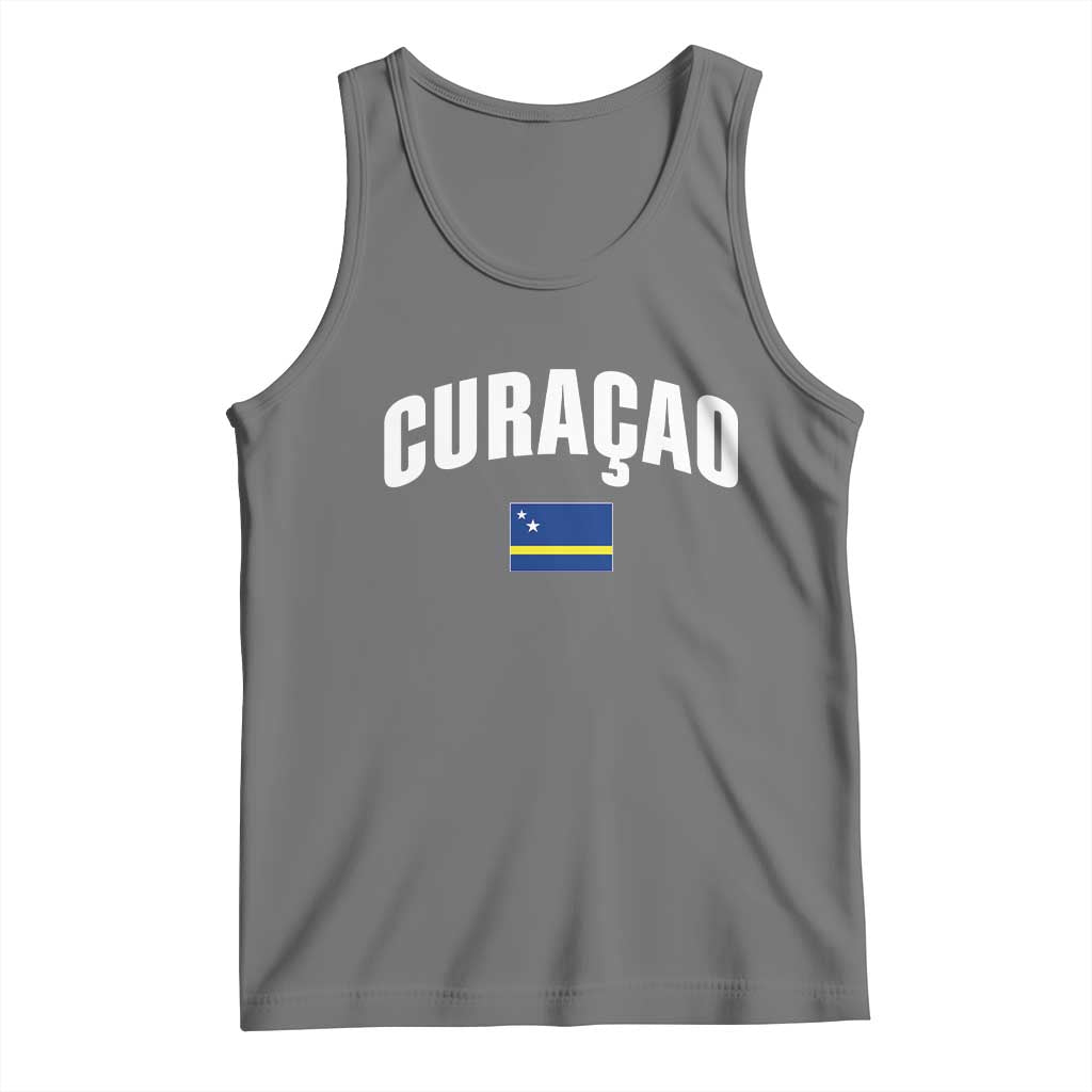 Curaçao National Flag Classic Heritage Tank Top Caribbean Pride Souvenir TS02 Black Heather Print Your Wear