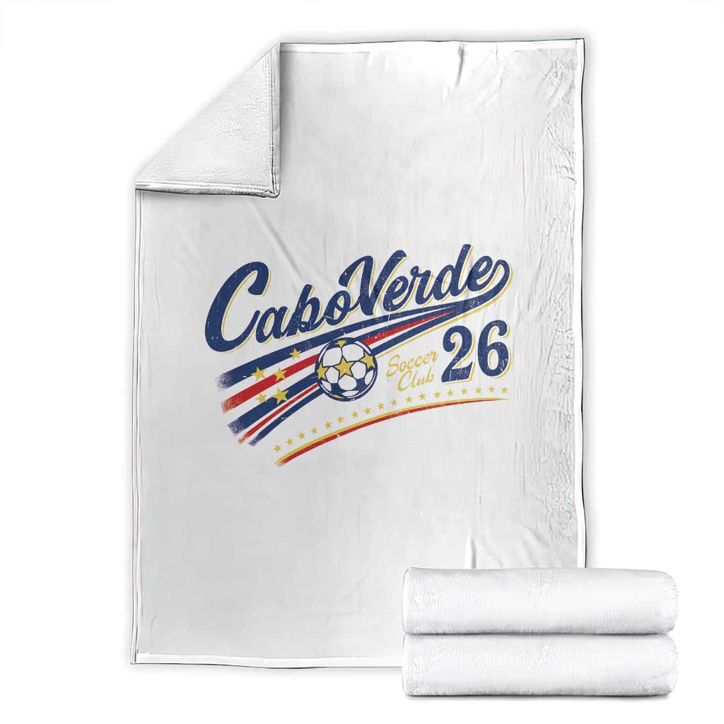 Cabo Verde Soccer Club 26 National Pride Throw Blanket Cape Verde Football Fans Retro Sporty Est. 2026 TS02 White Print Your Wear