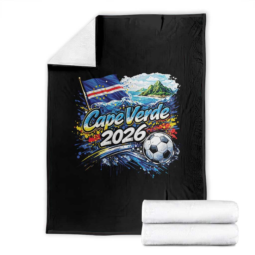 Cape Verde Soccer 2026 Island Flag Throw Blanket Cabo Verde Football Team Fans Tropical Pride Gift TS02 Black Print Your Wear