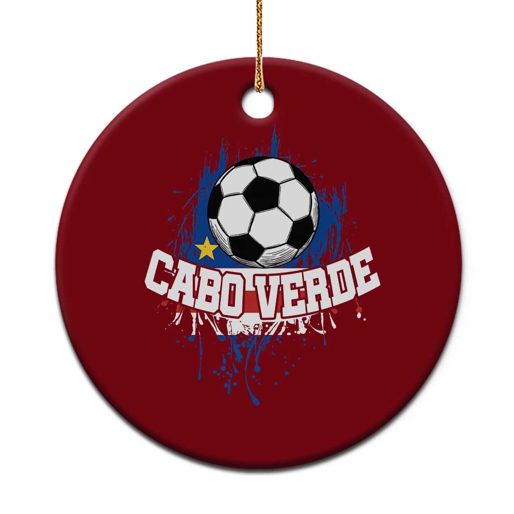 Cabo Verde Flag Football Graphic Ceramic Ornament Cape Verde Soccer Fans Artistic Pride TS02 1pc Red Print Your Wear