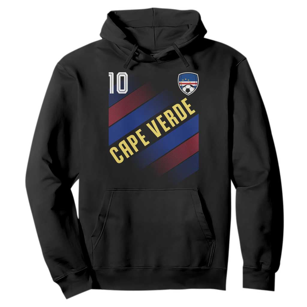Cape Verde Soccer Jersey Style National Pride Hoodie Cabo Verde Football Fans Number 10 Athletic TS02 Black Print Your Wear