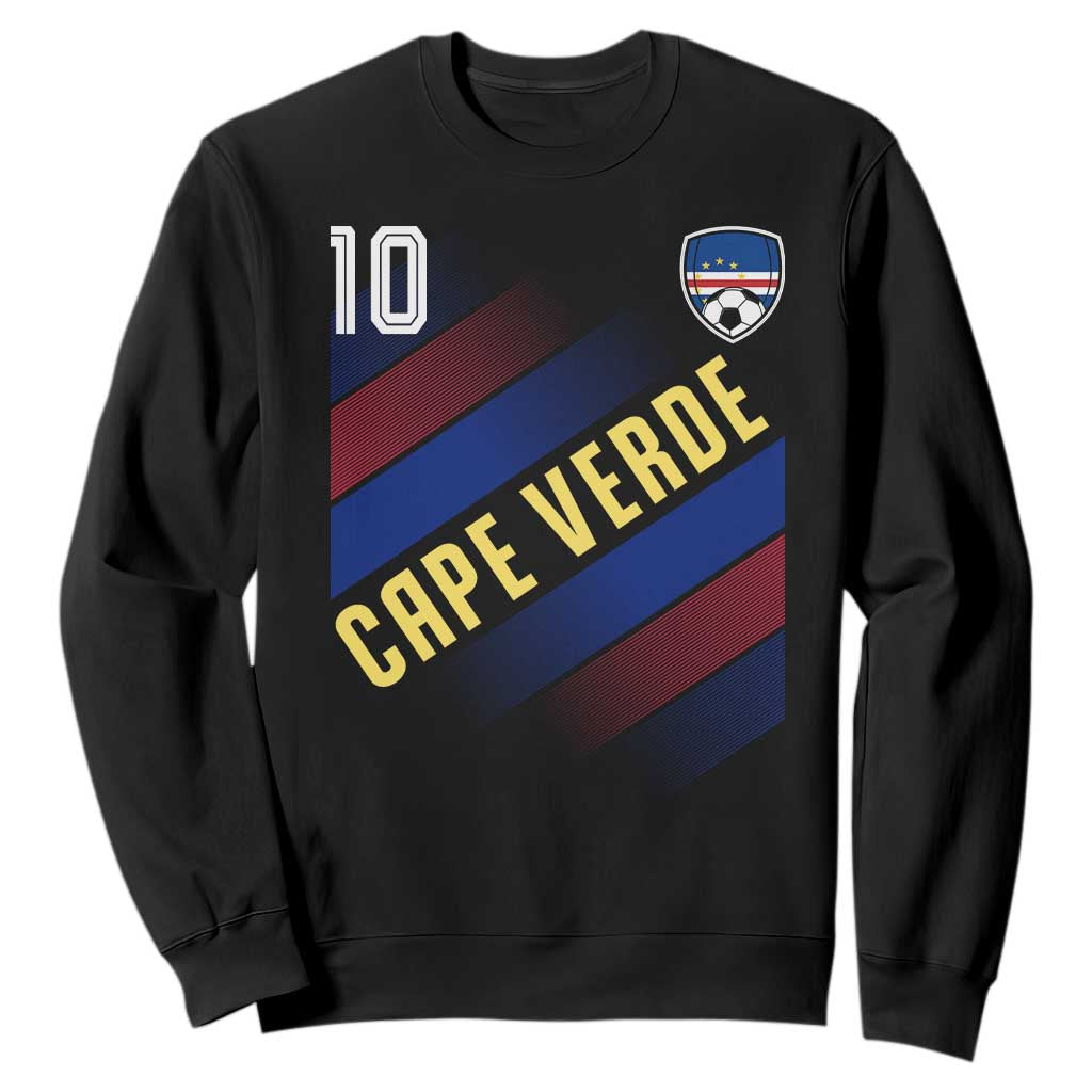 Cape Verde Soccer Jersey Style National Pride Sweatshirt Cabo Verde Football Fans Number 10 Athletic TS02 Black Print Your Wear