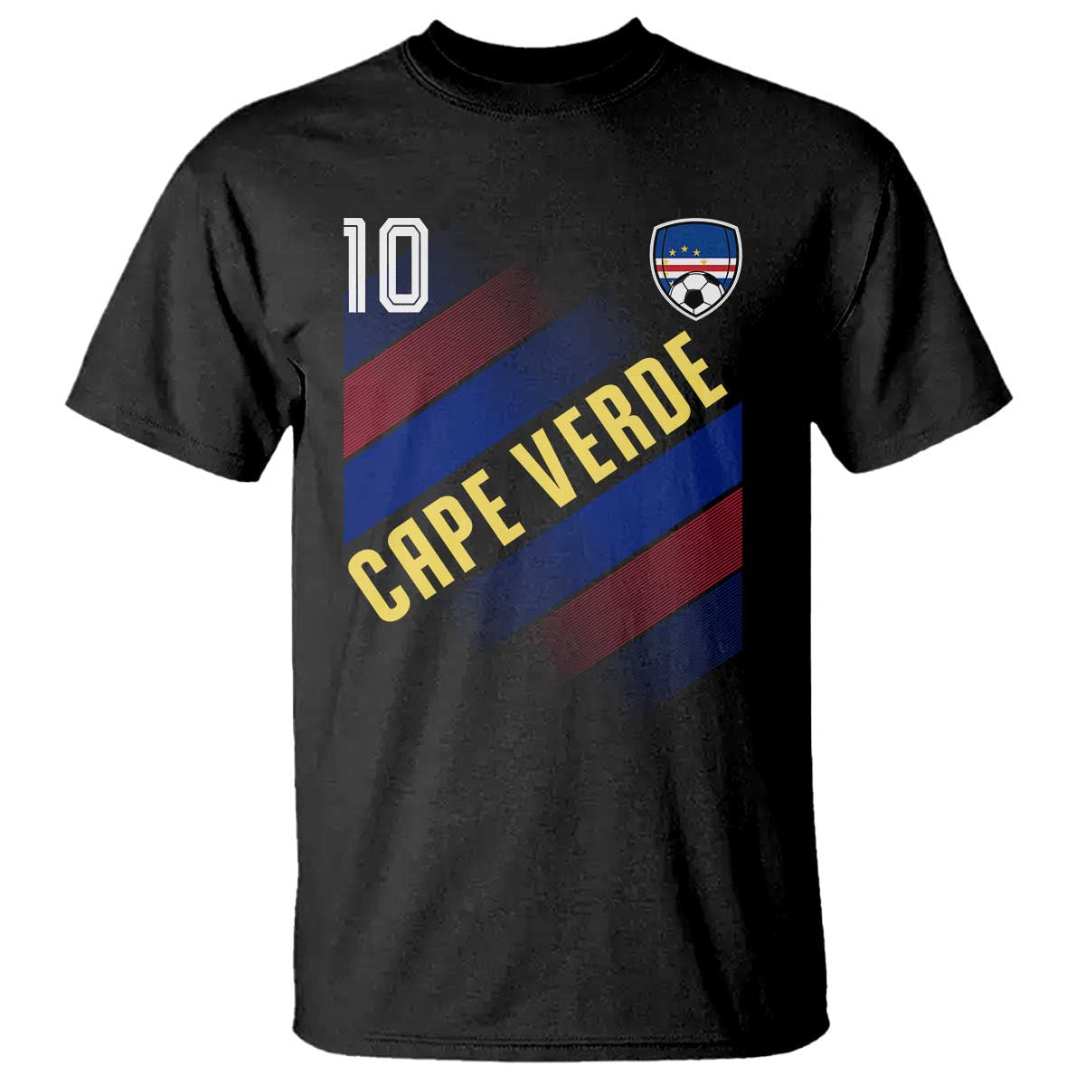 Cape Verde Soccer Jersey Style National Pride T Shirt Cabo Verde Football Fans Number 10 Athletic TS02 Black Print Your Wear