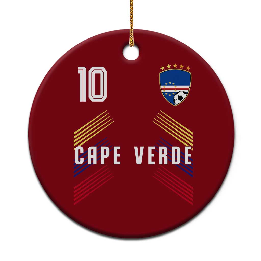 Cabo Verde Football Crest Pride Jersey Style Ceramic Ornament Cape Verde Soccer Fan Number 10 Athletic TS02 1pc Red Print Your Wear