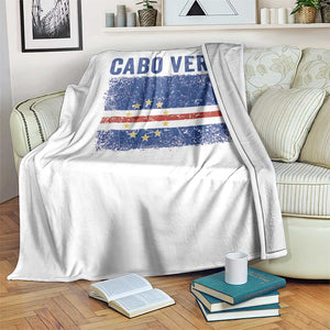 Cabo Verde Distressed Flag National Pride Throw Blanket Cape Verde Heritage Pride Retro Grunge Graphic TS02 Print Your Wear