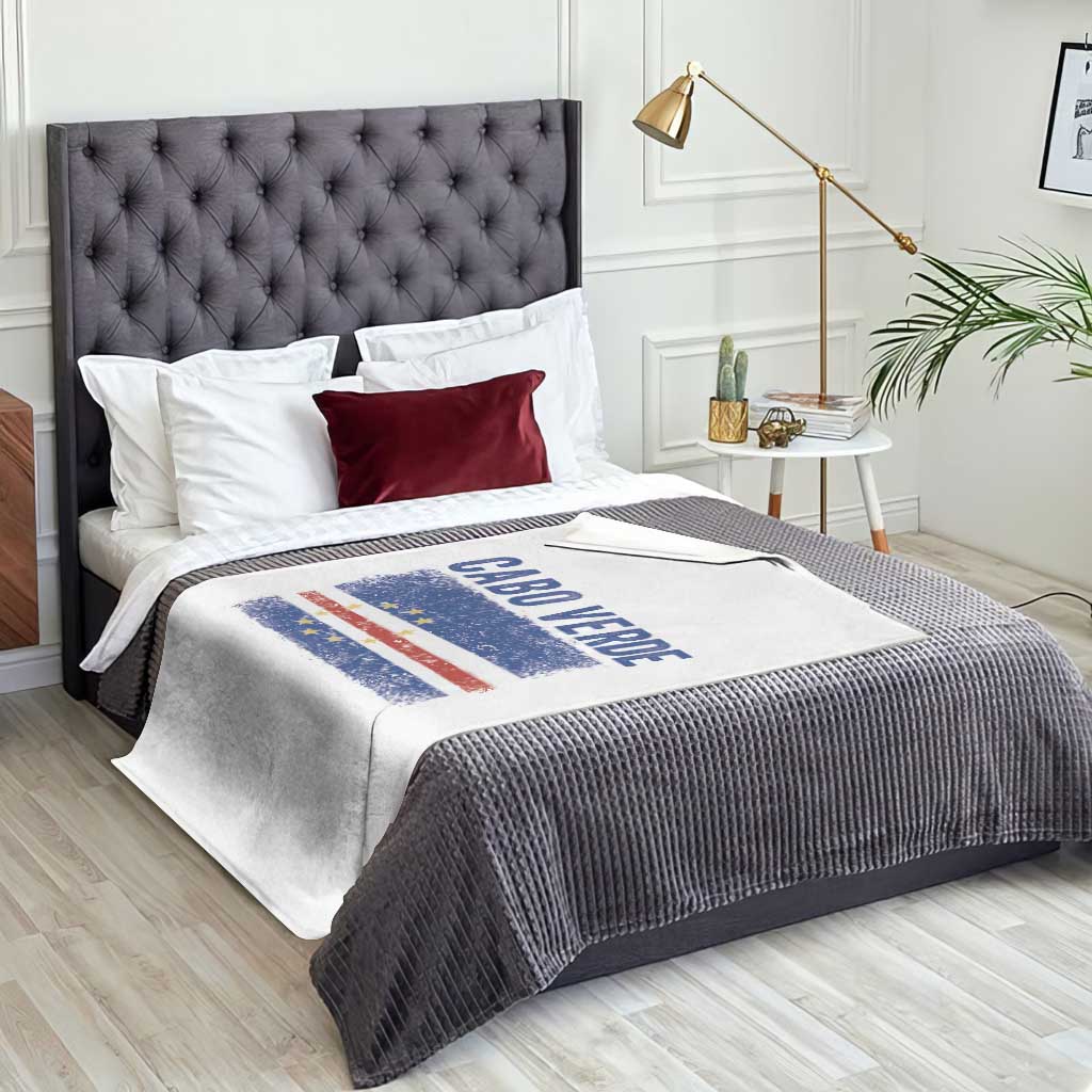 Cabo Verde Distressed Flag National Pride Throw Blanket Cape Verde Heritage Pride Retro Grunge Graphic TS02 Print Your Wear